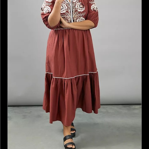 Anthropologie Gretl Embroidered Maxi Dress - Picture 3 of 8